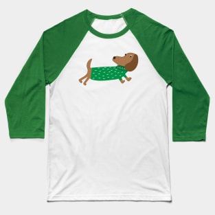 Dachshund on the Run Baseball T-Shirt